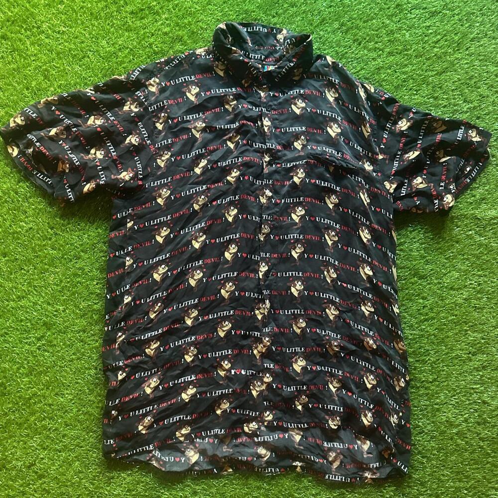 Vintage Looney Tunes Taz "U Little Devil" Button-Up Shirt